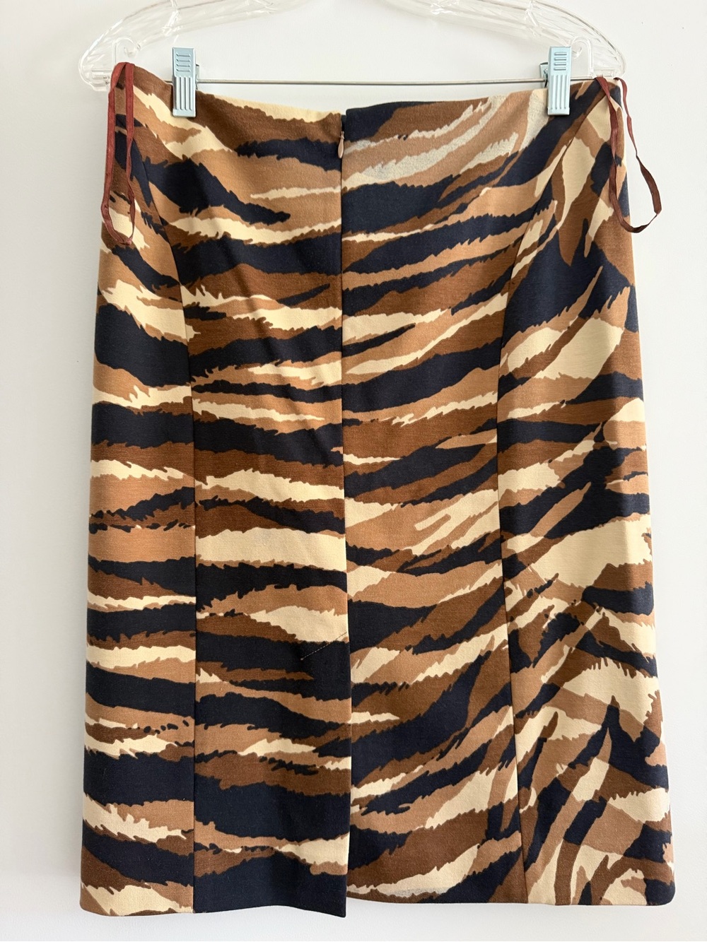 Brown and Black Tiger-Print Women's Skirt